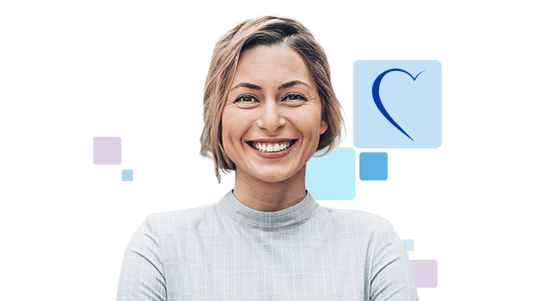 Portrait of a smiling healthcare worker looking at camera.